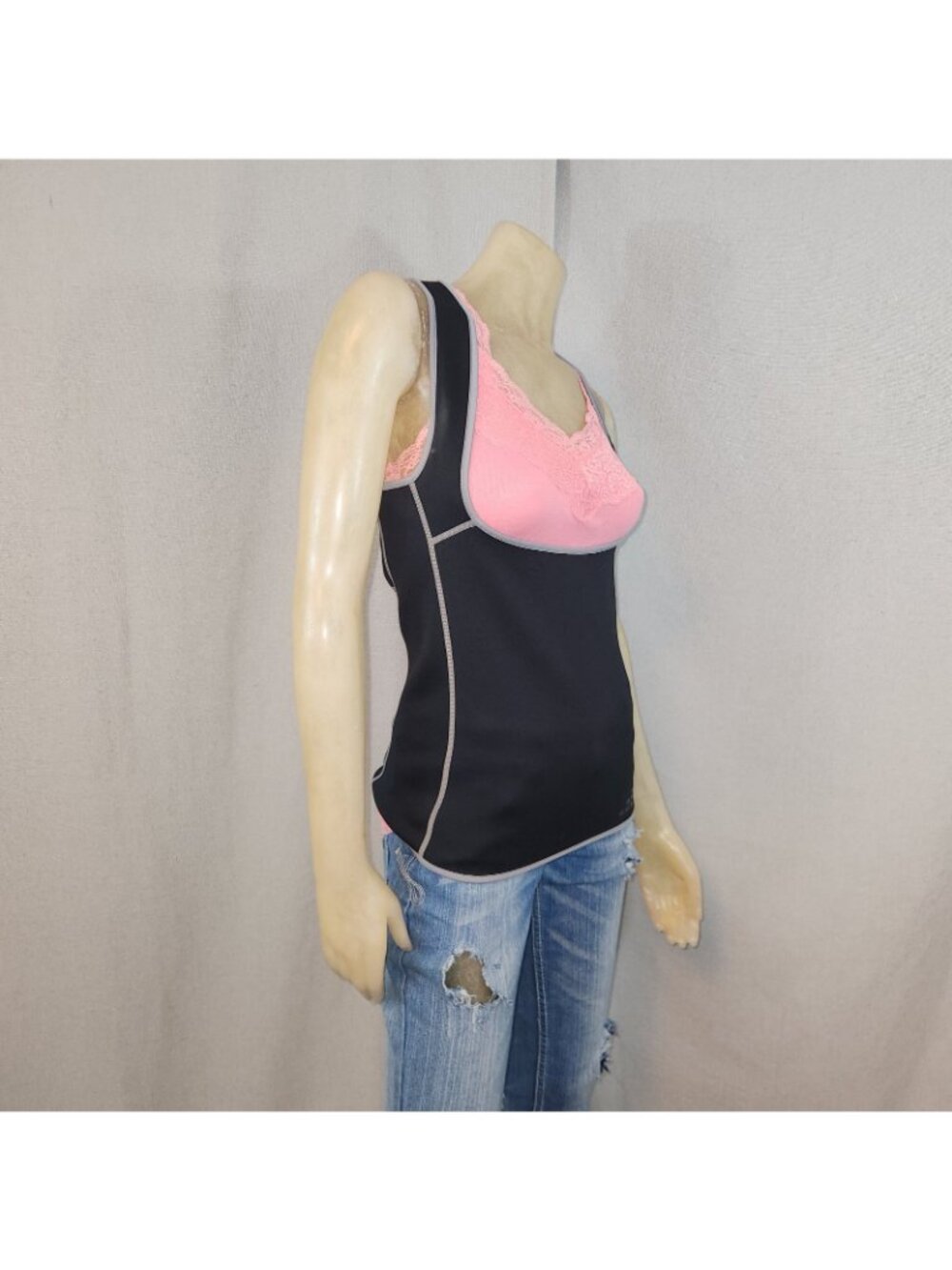 BCG Black Slimmer Tank Top Sleeveless Shirt Workout Racer Back SMALL Sauna Sweat - Picture 3 of 8